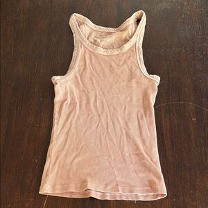 American Eagle Outfitters Ribbed Tank Top - Soft Pink